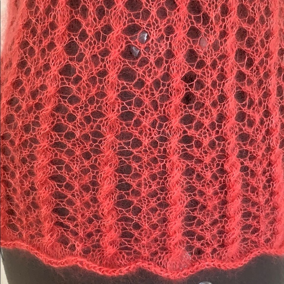 NEW Handmade Silk Angora Lace Top Coral S - Picture 3 of 5